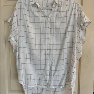 Madewell Checkered Button-Up Cotton Shirt - Medium- Like New Condition